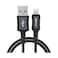 Acefast Fast Charging Data Cable  Wear Resistant Nylon Braid USB-C To Lightning, Black, C04-02