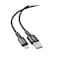 Acefast Fast Charging Data Cable Safe &amp; Durable Wear Resistant Nylon Braid USB-A To Lightning, Black, C01-02