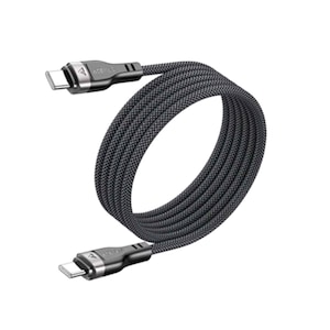 Acefast Fast Charging Data Cable Magnetic Braid, Simple Storage, Anti Tangle, USB-C To USB-C, Black, C11-03