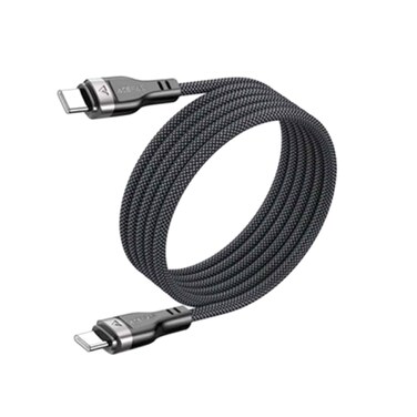 Acefast Fast Charging Data Cable Magnetic Braid, Simple Storage, Anti Tangle, USB-C To USB-C, Black, C11-03