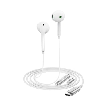 Acefast Wired Ear Phones With Mic USB-C White, L7