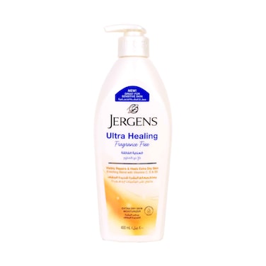 Jergens Body Lotion Ultra Healing Fragrance Free, Enriched Blend With Vitamin C, E &amp; B5 For Extra Dry Skin 400ml
