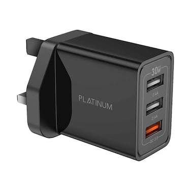Platinum Wall Charger Glory Series QC + 2 USB 5.1A P-CHRGLQCBK Black