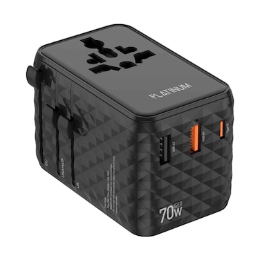Platinum Universal Travel Adapter Jovial Series 70W P-UTAJVPD70WBK Black
