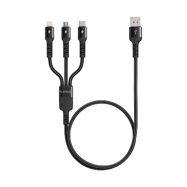 كابل بلاتينوم سلسلة جوفيال ثلاثة في واحد P‑CBJOV3N1BK بلون أسود