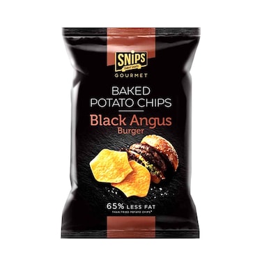 رقائق بطاطس سنيبس المخبوزة الفاخرة بنكهة برجر بلاك أنجوس 100 غرام