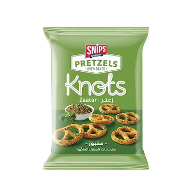 Snips Pretzel Oven Baked Knots With Zaatar 28g