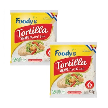 Foodys Tortilla Wraps 370gx2 Pieces