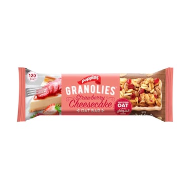 Poppins Granolies Strawberry Cheesecake Oat Bar 30g