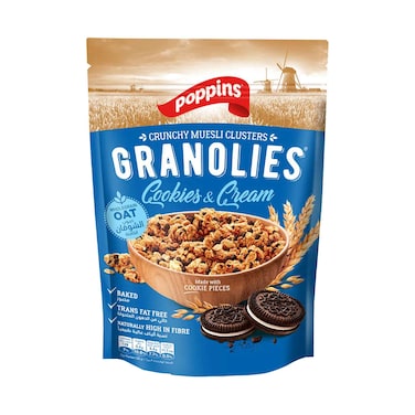 Poppins Granolies With Cookies &amp; Cream 300g