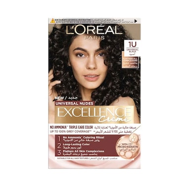 Loreal Paris Excellence Creme Universal Nudes Hair Color Universal Black 1U