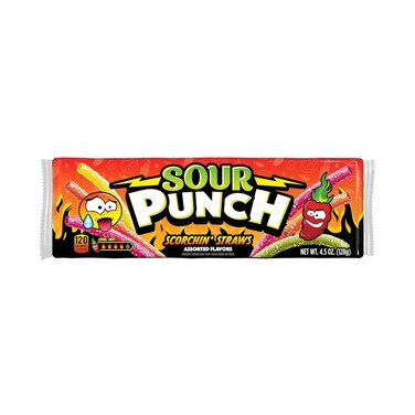 Sour Punch Scorchin Straws Candy 128g
