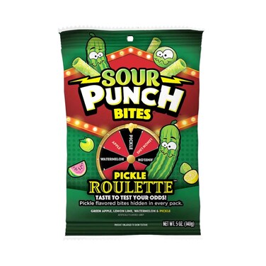Sour Punch Bites Pickle Roulette Candy 140g