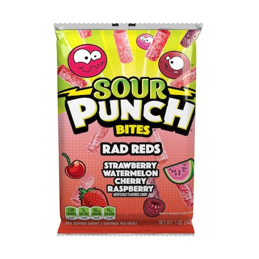 Sour Punch Bites Rad Reds Assorted Flavour 142g