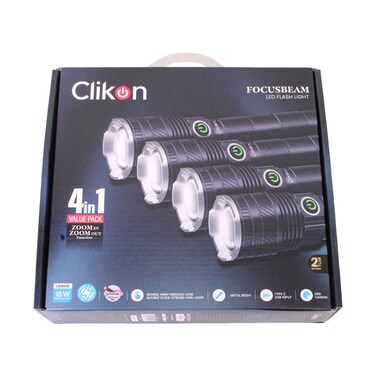 Clikon 2in1 Value Pack Zoom In Zoom Out Focusbeam LED Flash Light 15W
