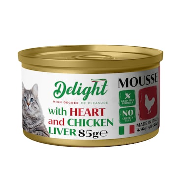 طعام القطط الرطب ديلايت موس مع القلب وكبد الدجاج 85 غرام