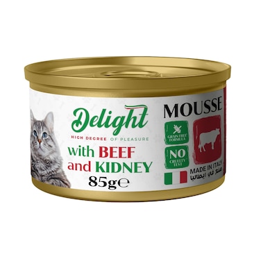 Delight Mousse Wet Cat Food With Beef &amp; Kidney 85g