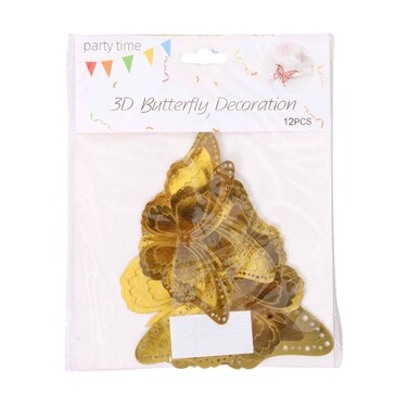 مجموعة فراشات ثلاثية الأبعاد متنوعة، 12 قطعة