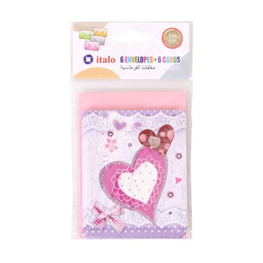 Italo Cards+Envelopes 6 Assorted 6 Pieces