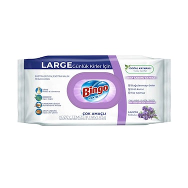 مناديل بينجو المبللة متعددة الأغراض لتنظيف الأسطح برائحة اللافندر، 96 قطعة