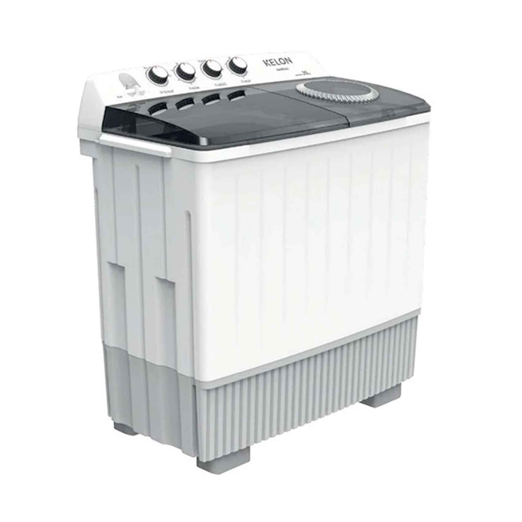Kelon Semi-Automatic Washing Machine With Twin Tub Design, White, KWSBE14, Capacity 14kg