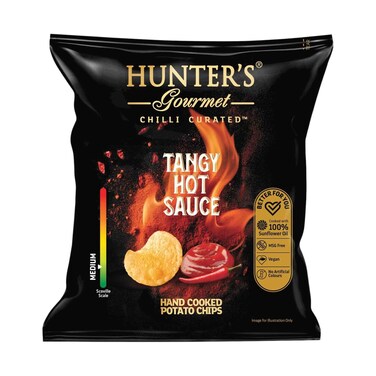 Hunter's Gourmet Tangy Hot Sauce Hand Cooked Potato Chips 40g
