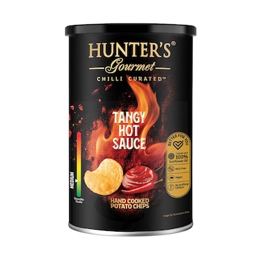 Hunters Gourmet Chilli Curated Tangy Hot Sauce Hand Cooked Potato Chips 150g
