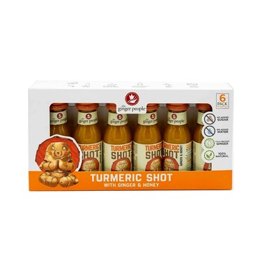 مشروب الكركم من ذا جينجر بيبول مع الزنجبيل والعسل، 30 مل × 6 قطع