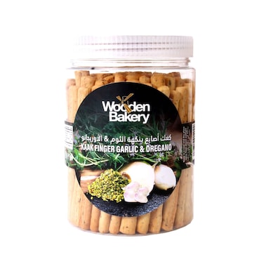 Wooden Bakery Kaak Finger Garlic &amp; Oregano 300g