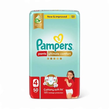 بامبرز ألتيميت كومفورت، عبوة ميجا، مقاس 4، 9-14 كجم، 50 حفاضة