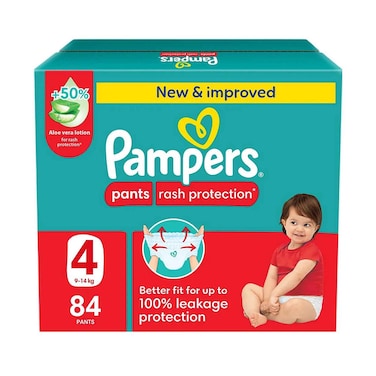Pampers Pants Rash Protection Jumbo Box Size 4, 9-14 kg, 84 Pants