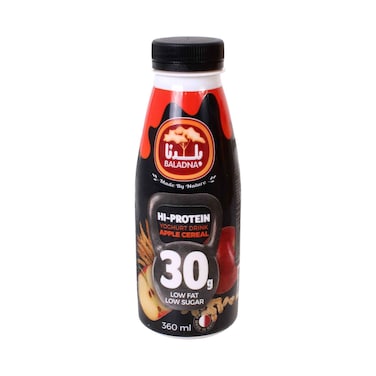 Baladna Hi Protein Apple Cereal Yogurt Drink  Low Fat 360ml