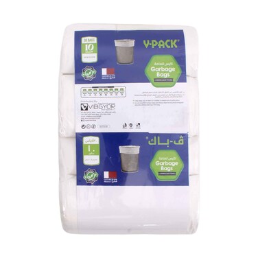 V-Pack White Garbage Bag Rolls 10 Gallons (54x60cm) 4x30 Pieces