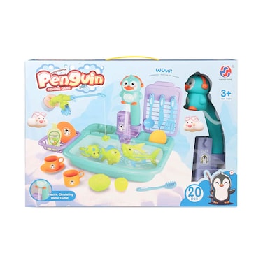 لعبة صيد البطاريق حوض غسيل 20 قطعة