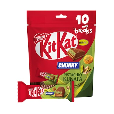 Nestle KitKat Mini Wafer Bar, Milk Chocolate Filled With Pistachio, Kunafa &amp; Crunchy Biscuits 166g
