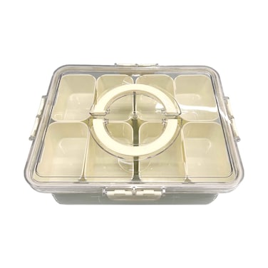 صينية تقديم مقسمة من ماجيك سبايس جريد مع غطاء ومقبض