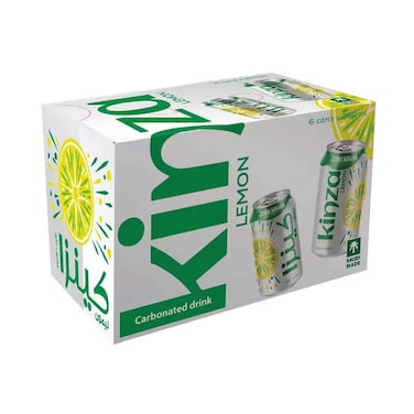 مشروب كينزا الغازي الخالي من السكر بنكهة الليمون، 360 مل × 6 قطع
