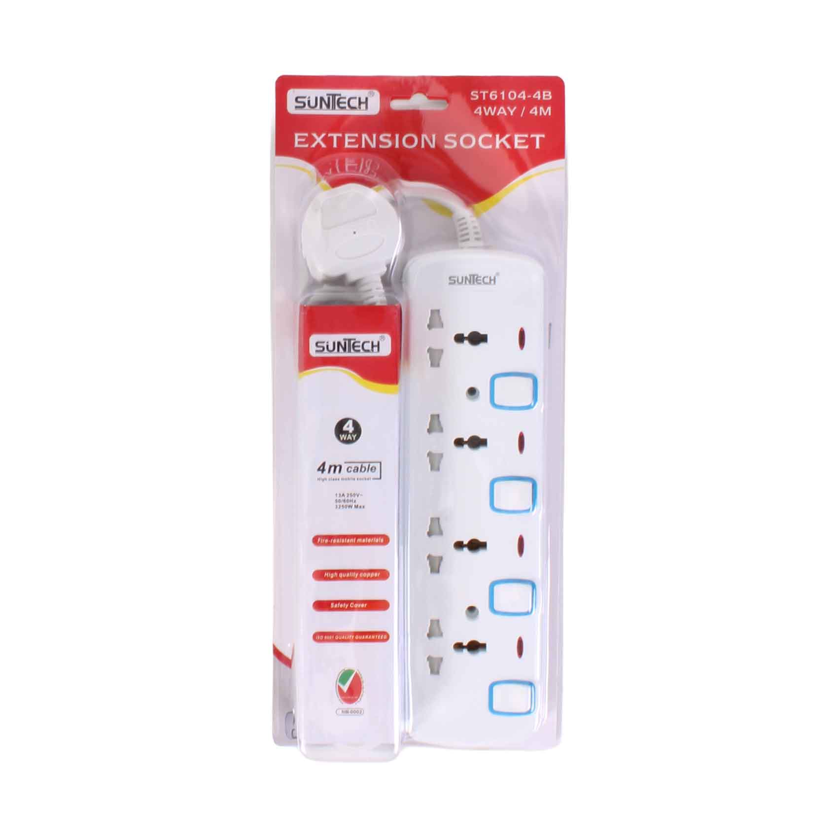 Suntech Extension Socket 4 Way 4 Meters ST-6104-4B