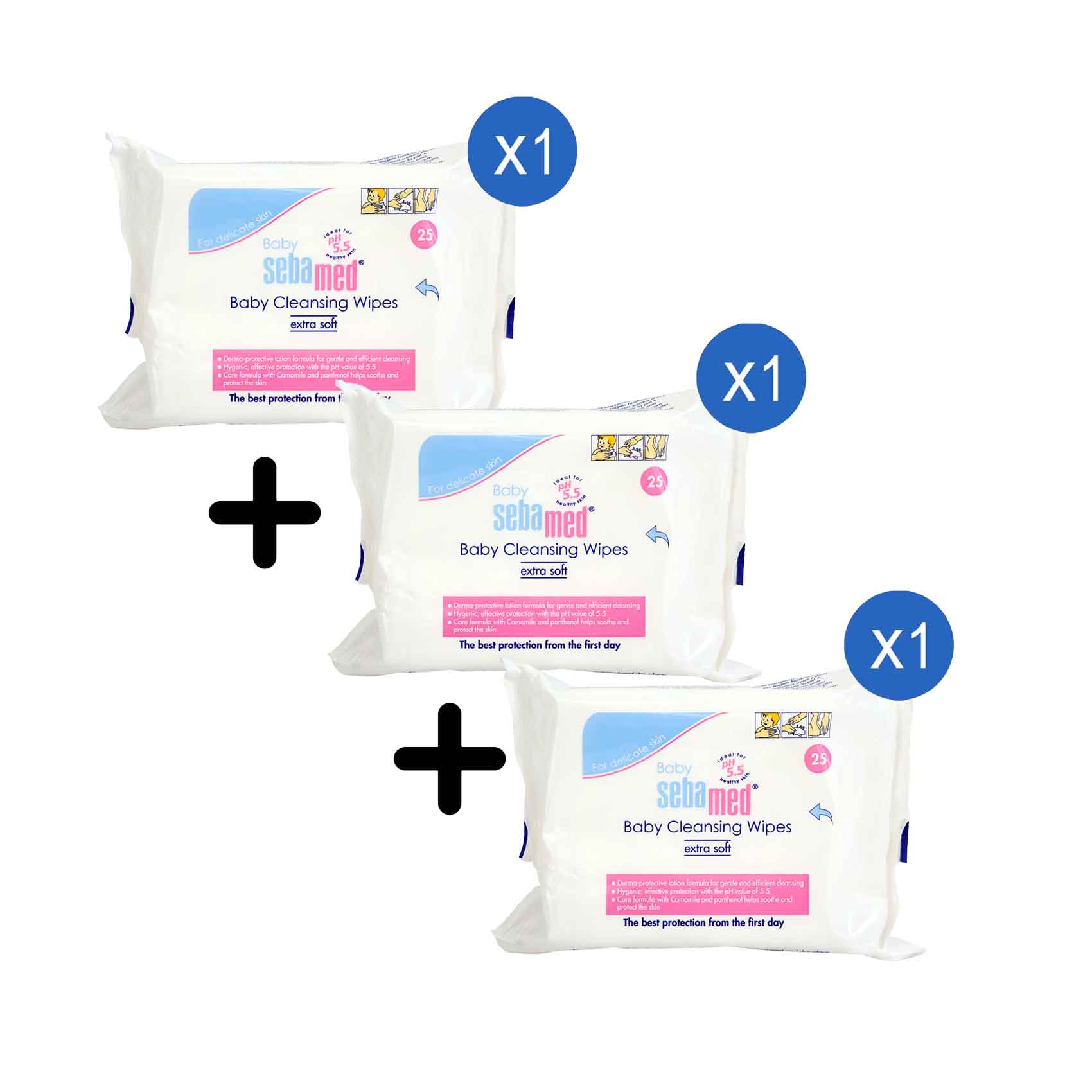 Sebamed Baby Cleansing Wipes Extra Soft 25 Wipes + 2 Pieces