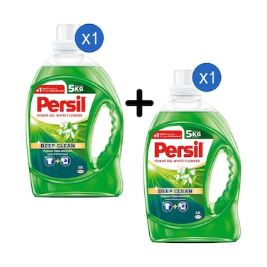 Persil White Flower Gel Laundry Detergent Liquid With Deep Clean Plus Technology 2.5l + 1 Piece