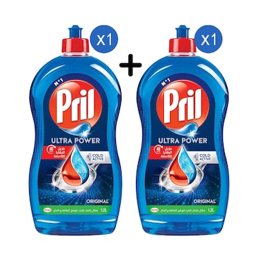 Pril Hand Dish Washing Liquid Cold Power Original 1.2l + 1 Piece