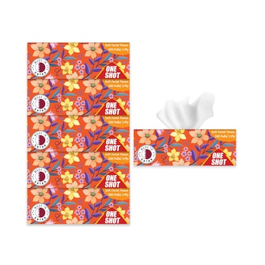 One Shot Soft Facial Tissue 200 pulls Pack Of 5
