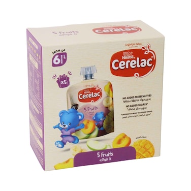 Nestle Cerelac 5 Fruits From 6 Months 90gx5 Pieces