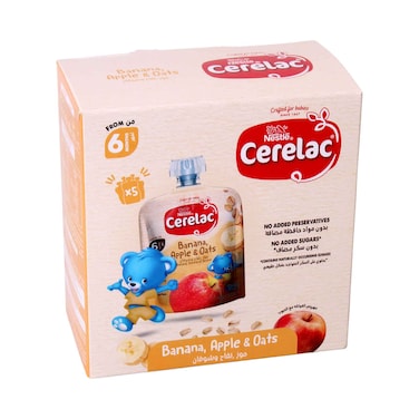 Nestle Cerelac Banana, Apple &amp; Oats From 6 Months 90gx5 Pieces