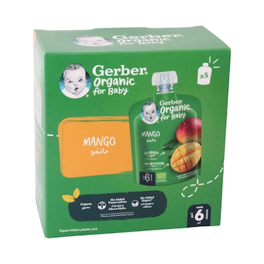 Gerber Organic For Baby From 6 Months Mango 90gx5 Pieces