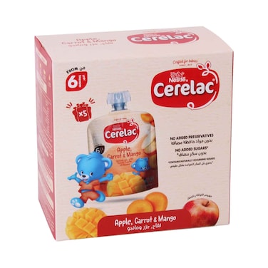 Nestle Cerelac Apple, Carrot &amp; Mango From 6 Months 90gx5 Pieces