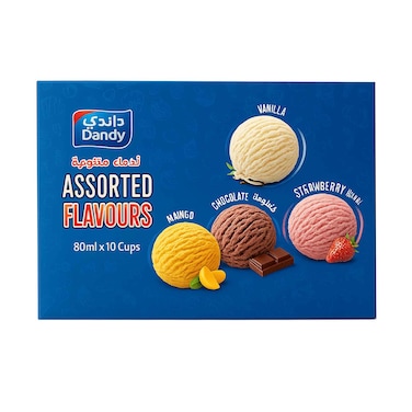 Dandy Ice Cream Cups Assorted Flavours 80mlx10 Cups