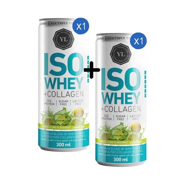 Youthful Living ISO Whey + Collagen With Lemon &amp; Lime Flavored Drink 300ml + 1 Piece