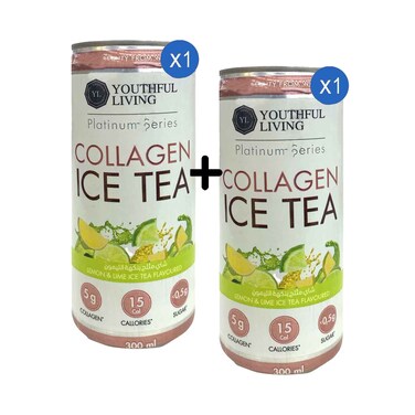 شاي مثلج بنكهة الليمون والليمون الحامض من يوث ليفينج، 300 مل × قطعتين