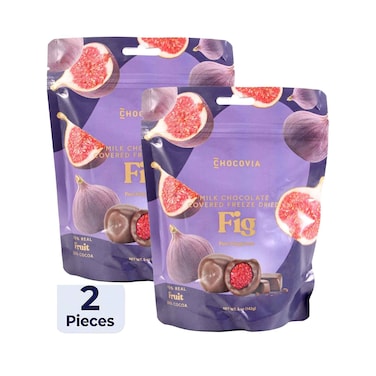 Chocovia Milk Chocolate Covered Freeze Dried Fig 142gx2 Pieces
